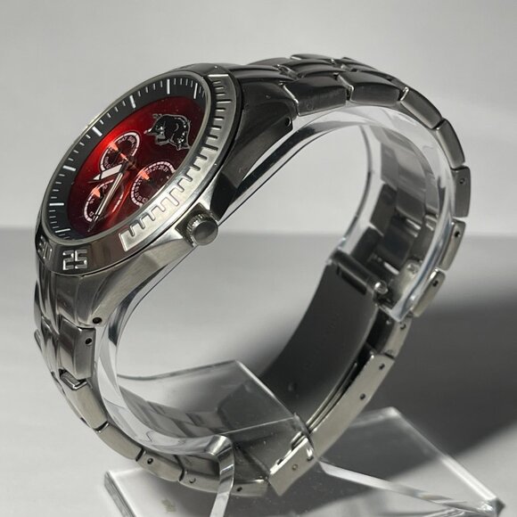 Arkansas Razorbacks NCAA Stainless-Steel Chronograph Watch by Fossil NEW (RARE) - Picture 3 of 8